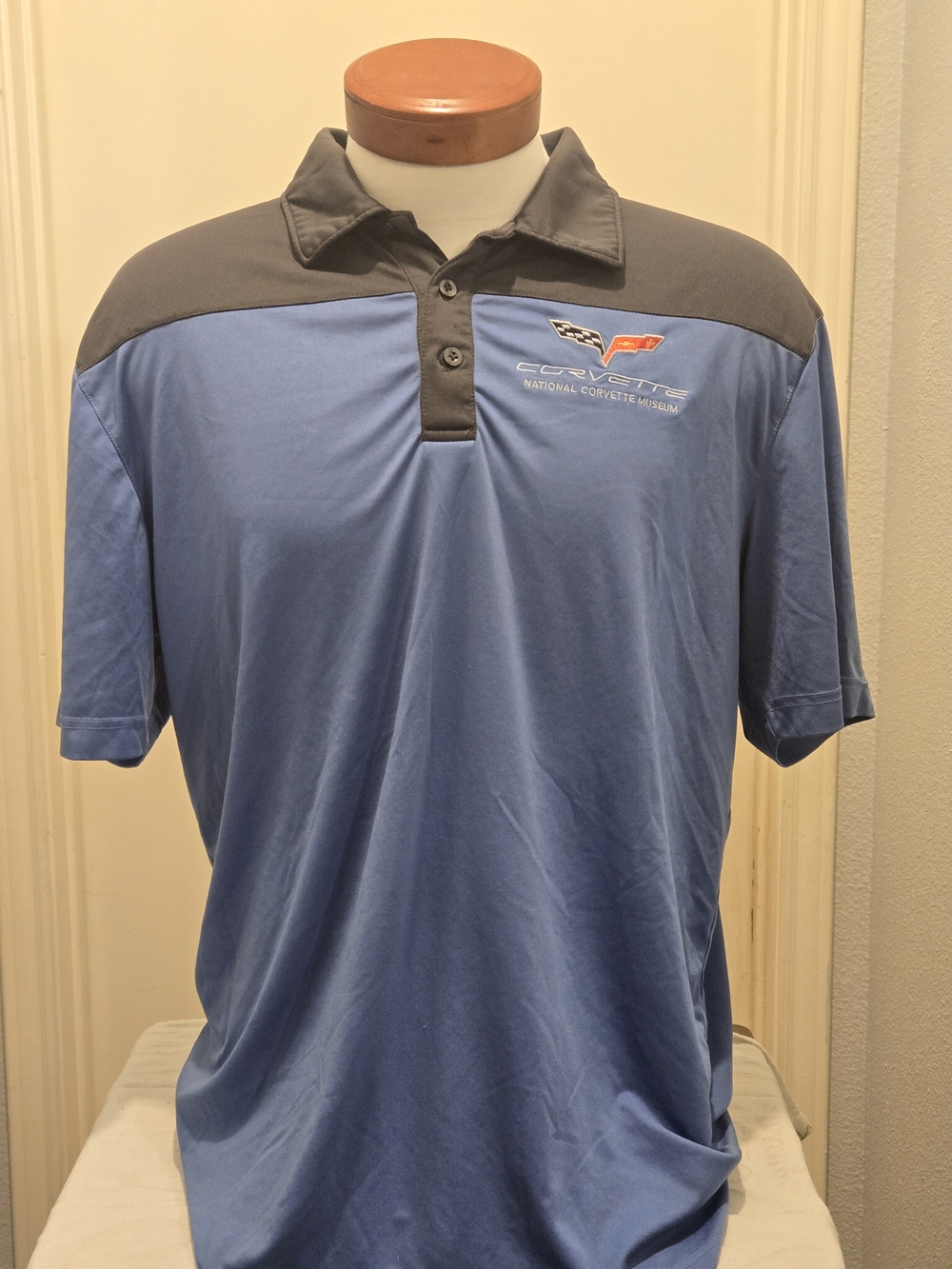 Source Unknown Blue and Dark Gray Corvette Polo